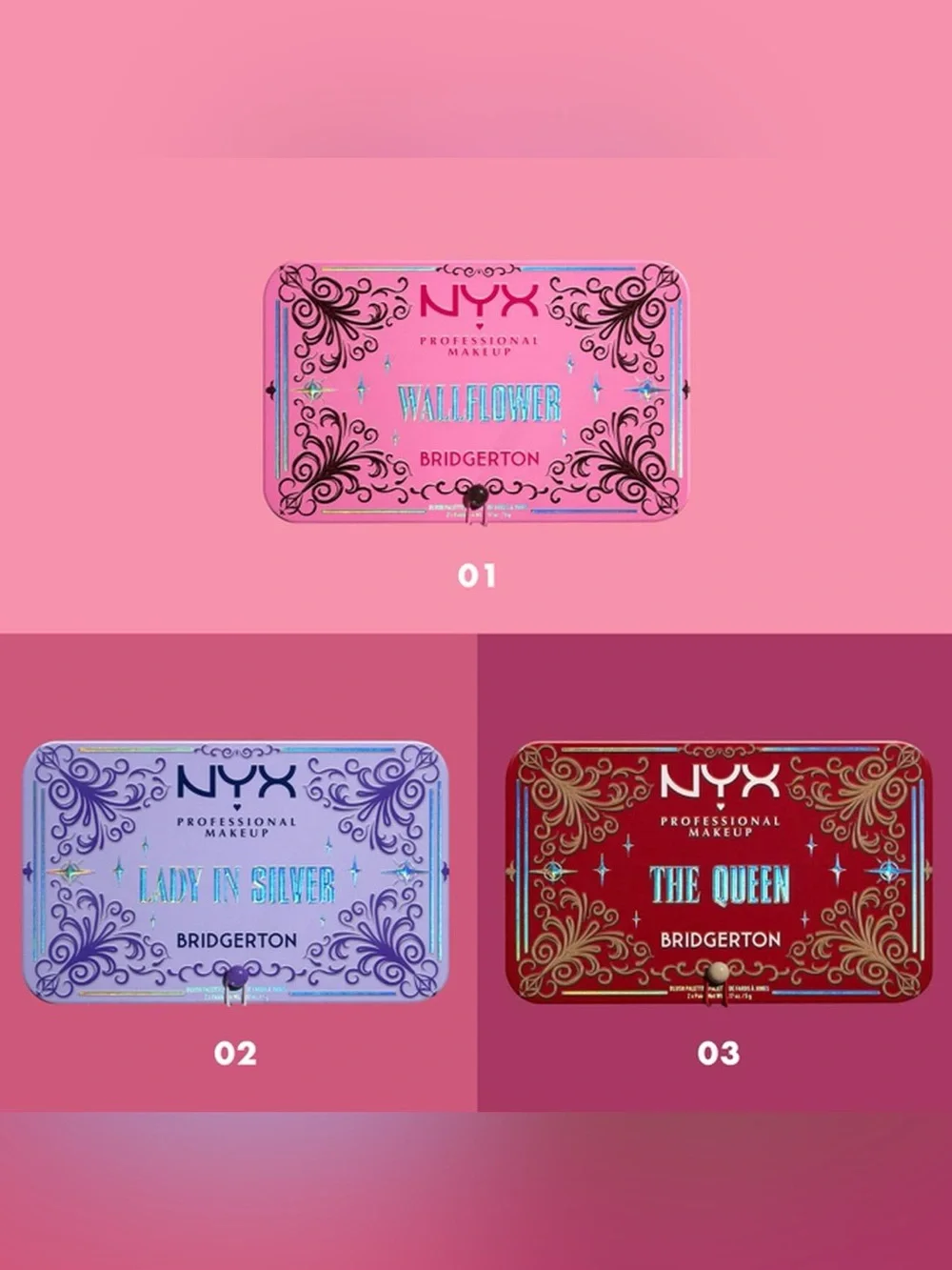 NYX Bridgerton Limited Edition Royal Blush Palettes Trio